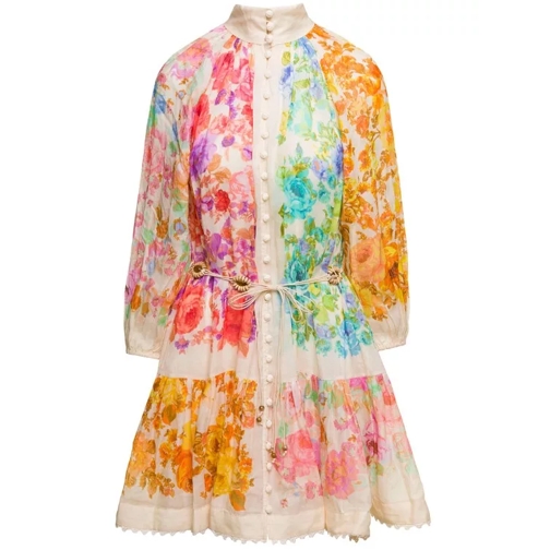 Zimmermann Raie Lantern' Mini Multicolor Dress With Floreal P Multicolor 