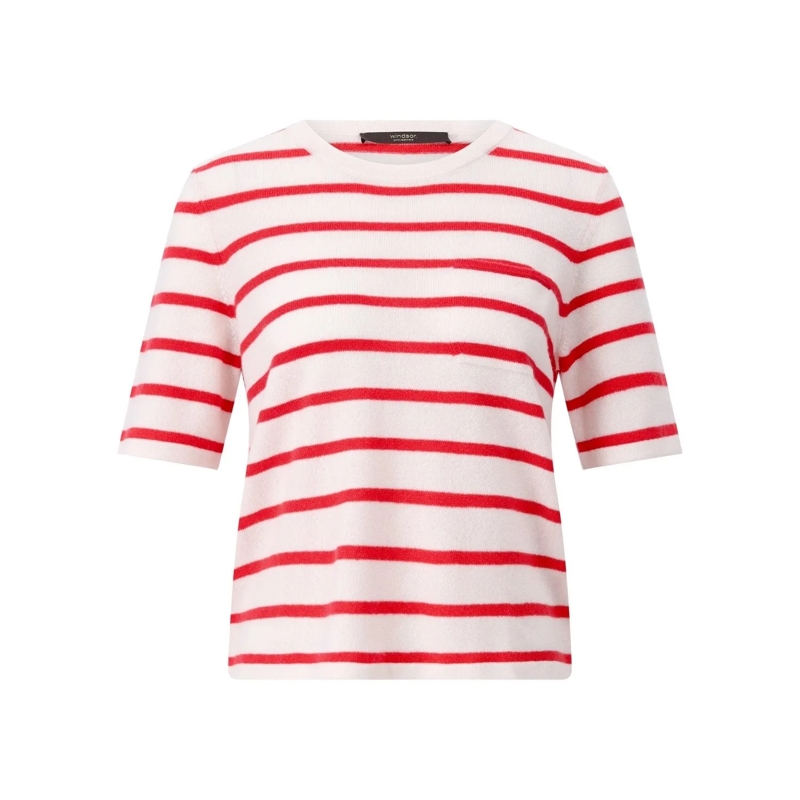 windsor. Pullover Kurzarmpullover aus Kaschmir Rot