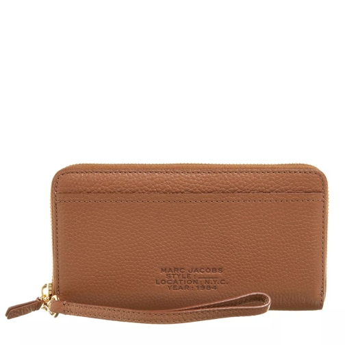 Marc Jacobs The Leather Continental Wallet Argan Oil Portemonnaie mit Zip-Around-Reißverschluss