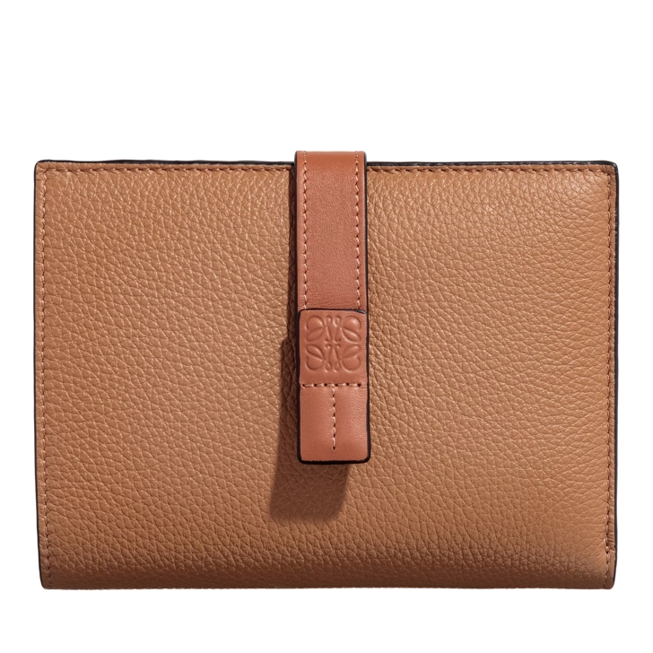 Loewe Medium Vertical Wallet In Soft Grained Calfskin Toffee Bi