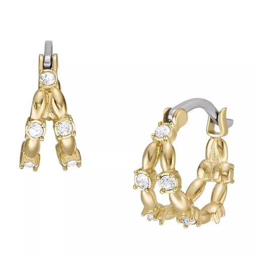 Fossil All Stacked Up Stainless Steel Hoop Earrings Gold Créole