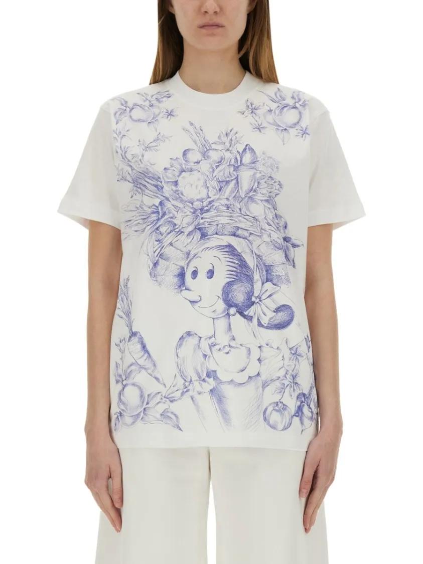 Thumbnail - Moschino - Cotton T-Shirt With Print - Größe XS - weiß