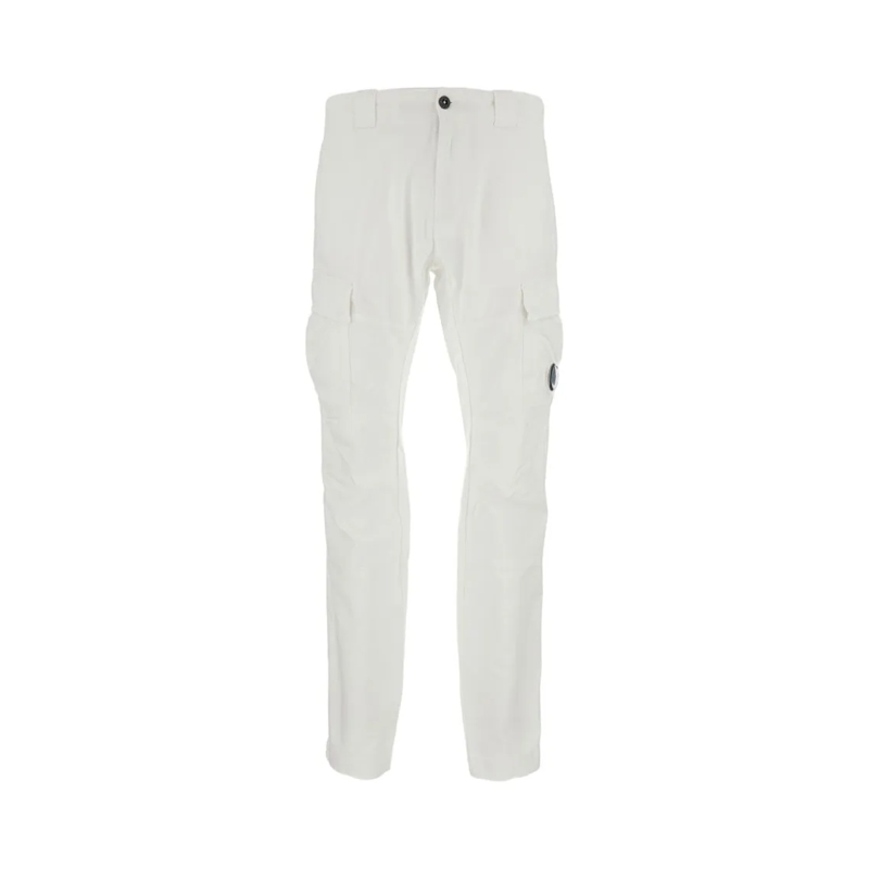 CP Company Pantalon de costume Stretch Sateen Ergonomic Cargo Pants White