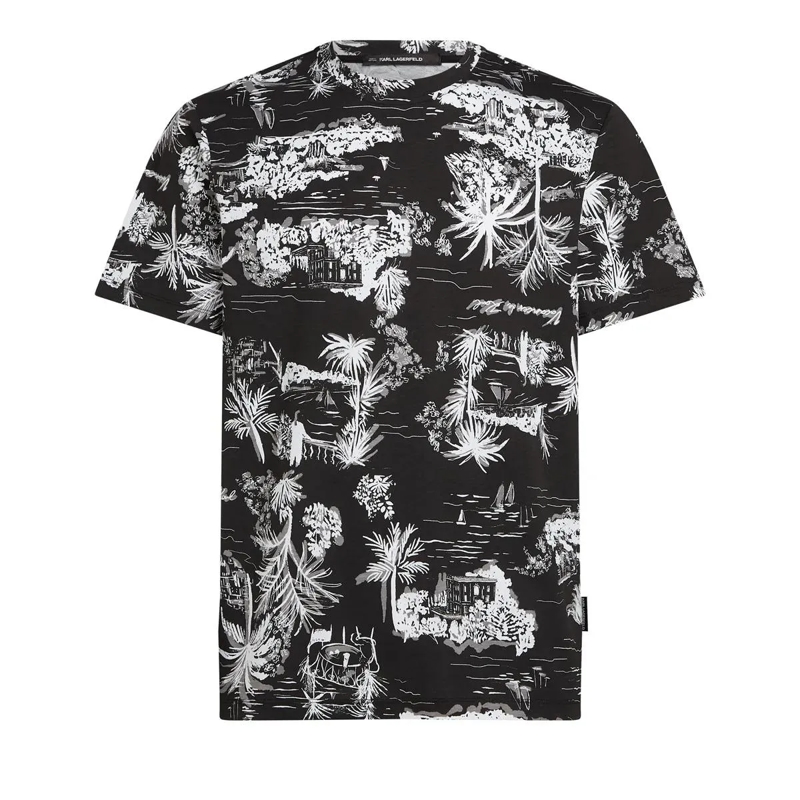 Karl Lagerfeld T-Shirt T-Shirt mit Villa-la-Vigie-Aufdruck T-shirt schwarz
