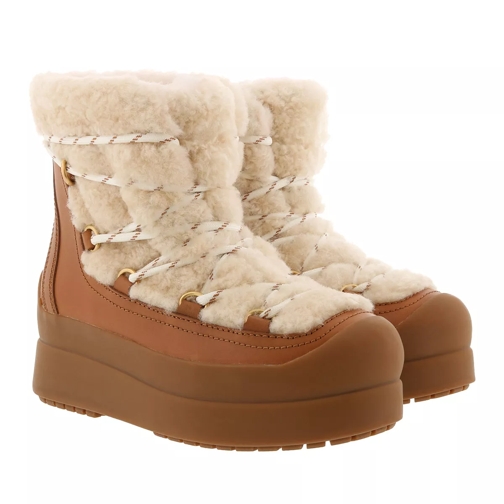 Tory Burch Courtney Shearling Boots Natural Ankle Boot