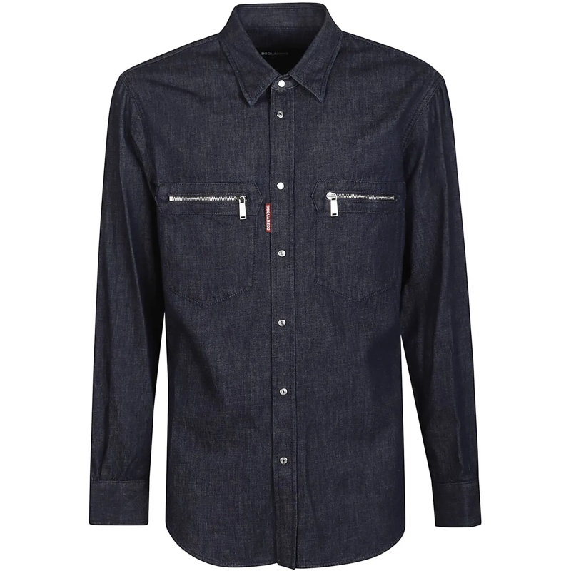 Dsquared2 Legeres Oberteil Biker Shirt Blue blau