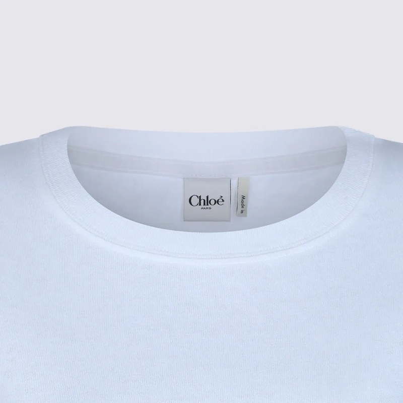 Chloé T-Shirt White Cotton T-Shirt Blue(Image 5)