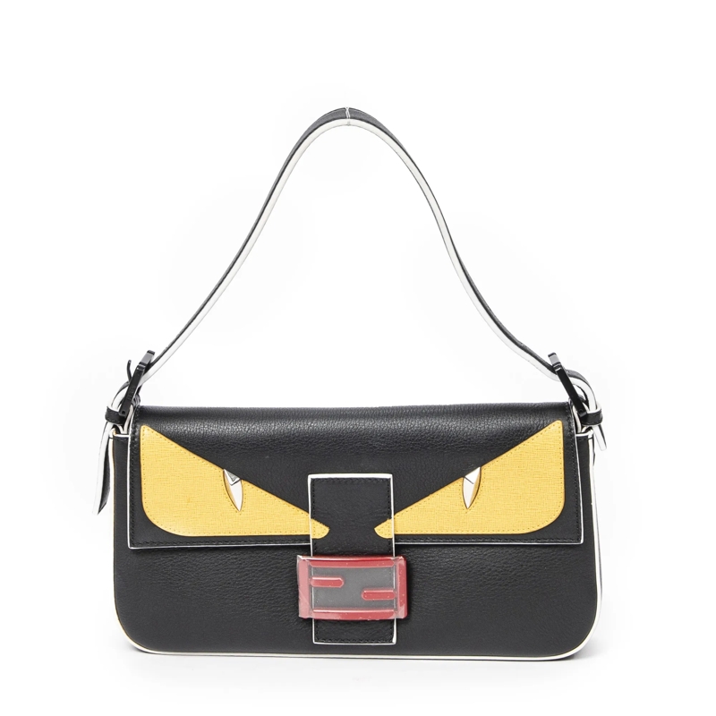 Fendi Crossbody Bag Monster Mania Baguette schwarz
