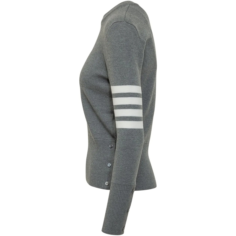 Thom Browne  Pullover Punto Milano Con Quattro Bande dunkelgrau(Image 3)