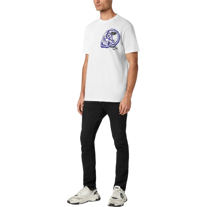 Philipp Plein T-Shirt T-Shirt Rundhalsausschnitt Ss Skull weiss(Image 4)