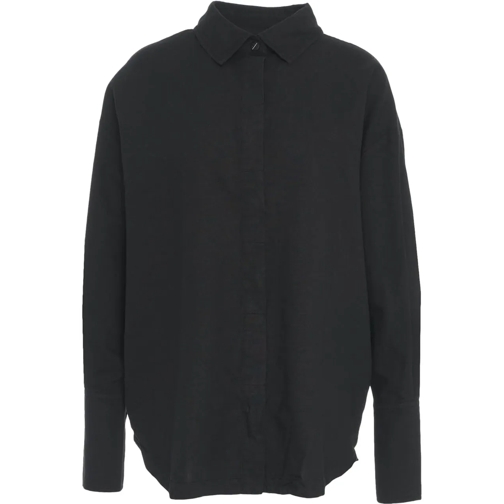 Thom Krom Chemisiers Linen blend oversize shirt schwarz