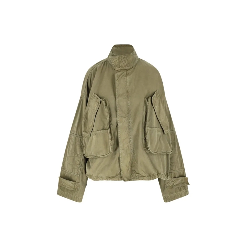 The Attico Overgangsjas Cargo Jacket – Black Green