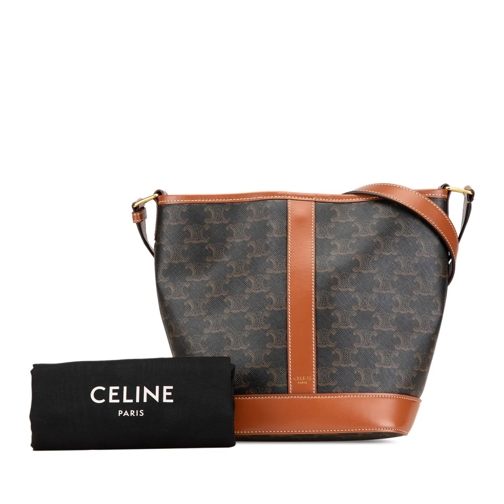 Celine Schultertasche 2020 Small Triomphe Coated Canvas Bucket Bag braun (Image 21)