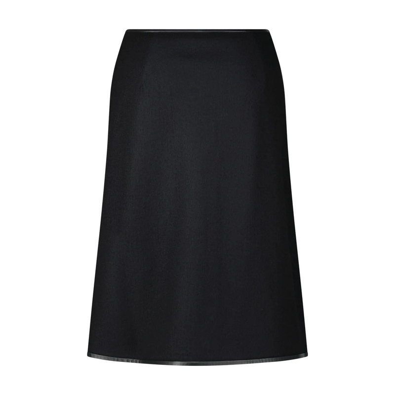 Jil Sander Minirock Midirock aus Wolle Schwarz