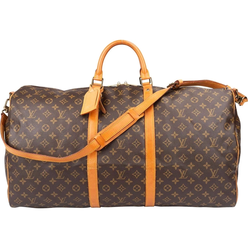 Louis Vuitton Tote Louis Vuitton Canvas Monogram Keepall 60 Bandoulie braun