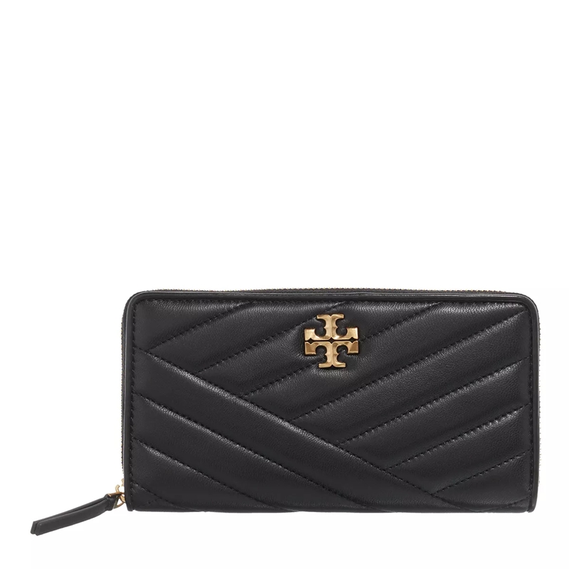 Tory Burch Portemonnaie mit Zip-Around-Reißverschluss Kira Chevron Zip Continental Wallet Black