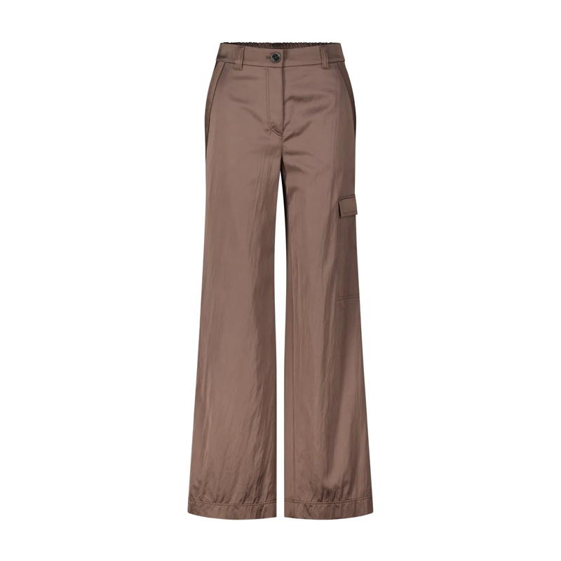 Marc Cain Freizeithose Puddle Pants in glänzender Optik Braun