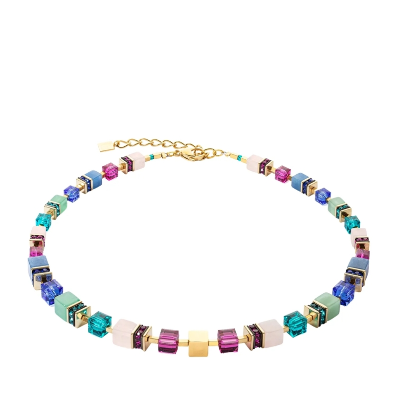 COEUR DE LION Mittellange Halskette GeoCUBE® Precious Statement Halskette bunt