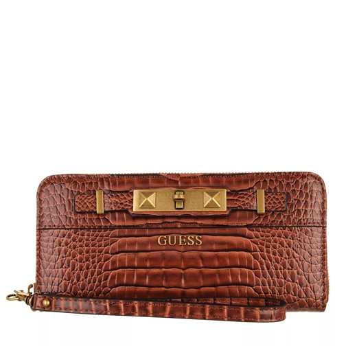 Guess Raffie Slg Large Zip Around Cognac Continental Wallet-plånbok