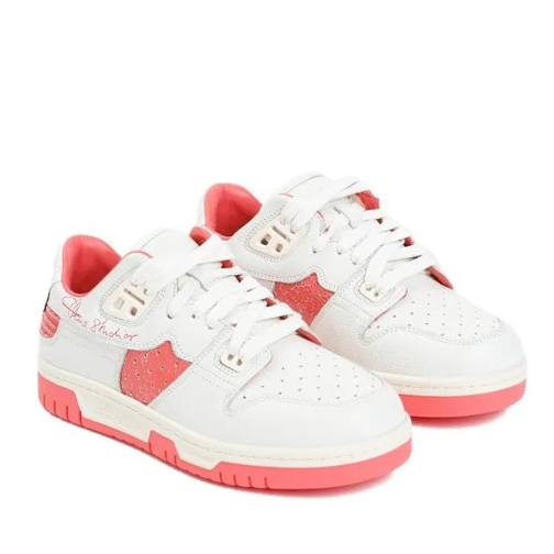 Acne Studios White And Pink Low Top Leather Sneakers White Low-Top Sneaker