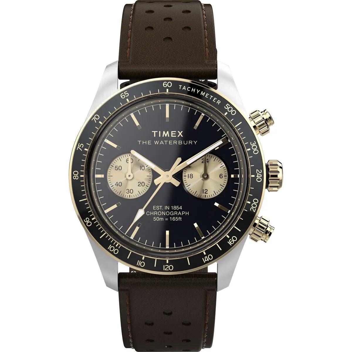 Timex Uhren - Quarz-Chronographenuhr Waterbury Heritage Chronogr - Gr. unisize - in Braun - für Herren