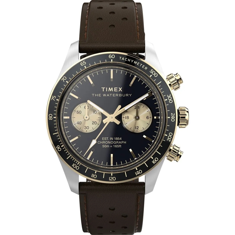 Timex Quarzuhr Quarz-Chronographenuhr Waterbury Heritage Chronogr braun