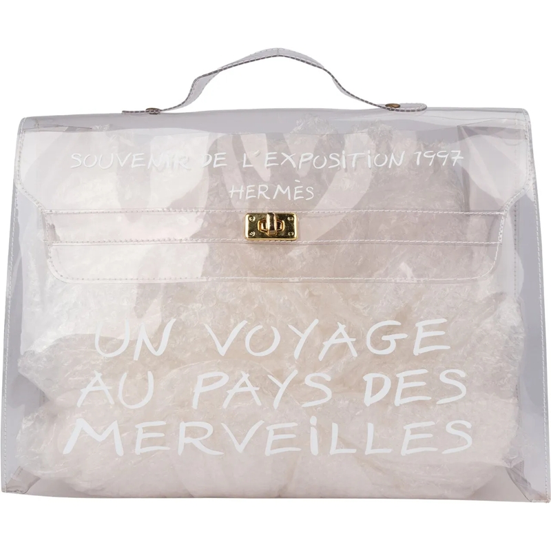 Hermès Tote Hermes Kelly PVC Transparent Souvenir 1997 Handbag mehrfarbig