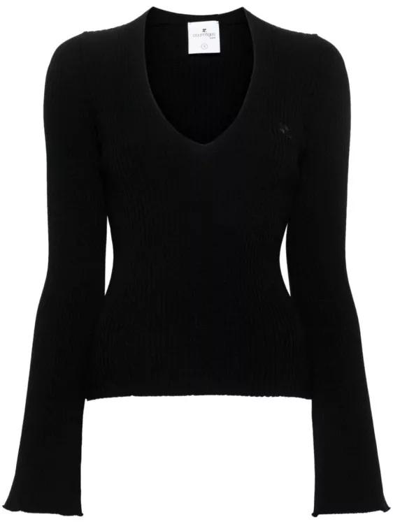 Courrèges - Ribbed Knit - Größe XS - black