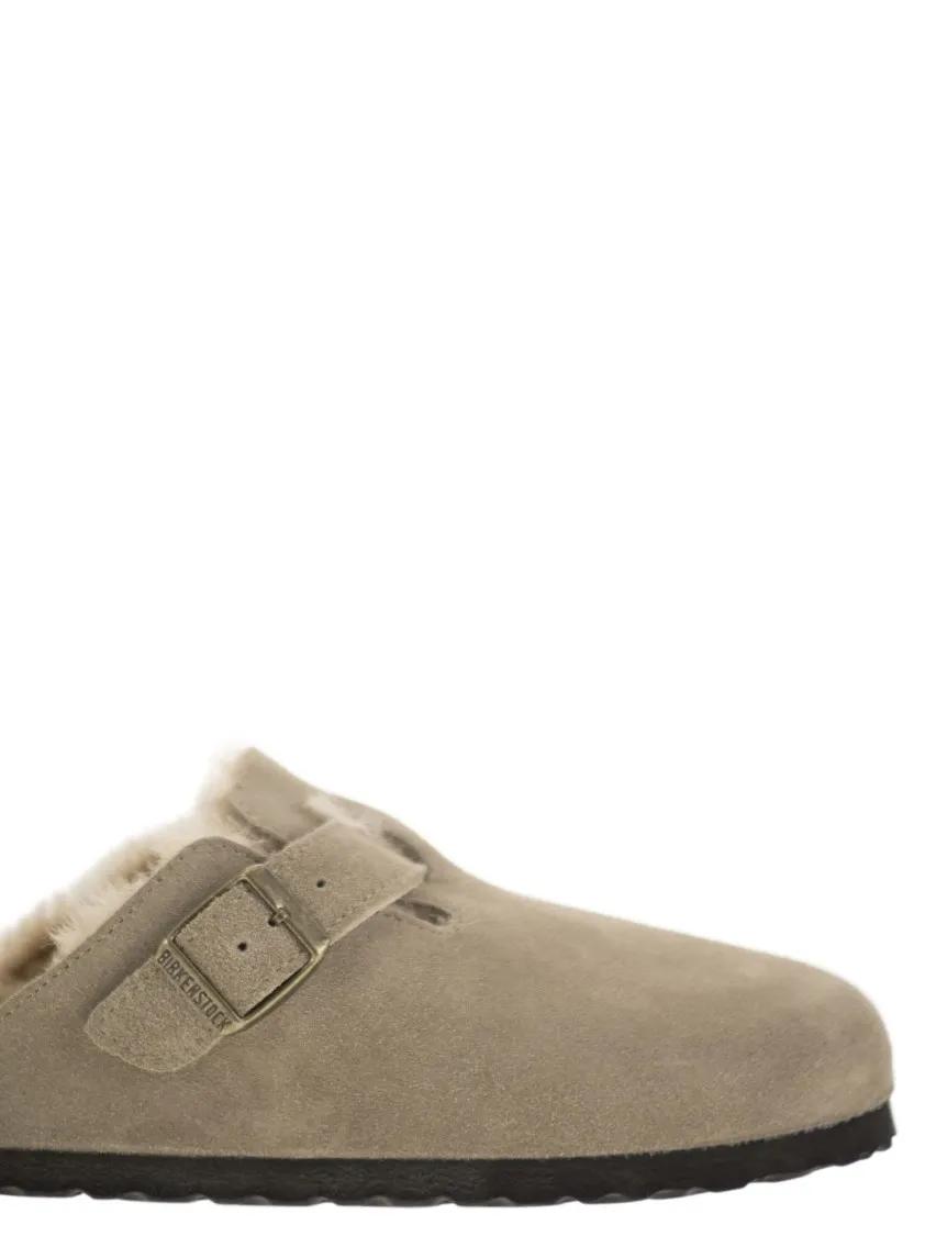 Thumbnail - Birkenstock Loafer - Boston - Sabot With Fur Lining - Gr. 40 (EU) - in Beige - für Damen