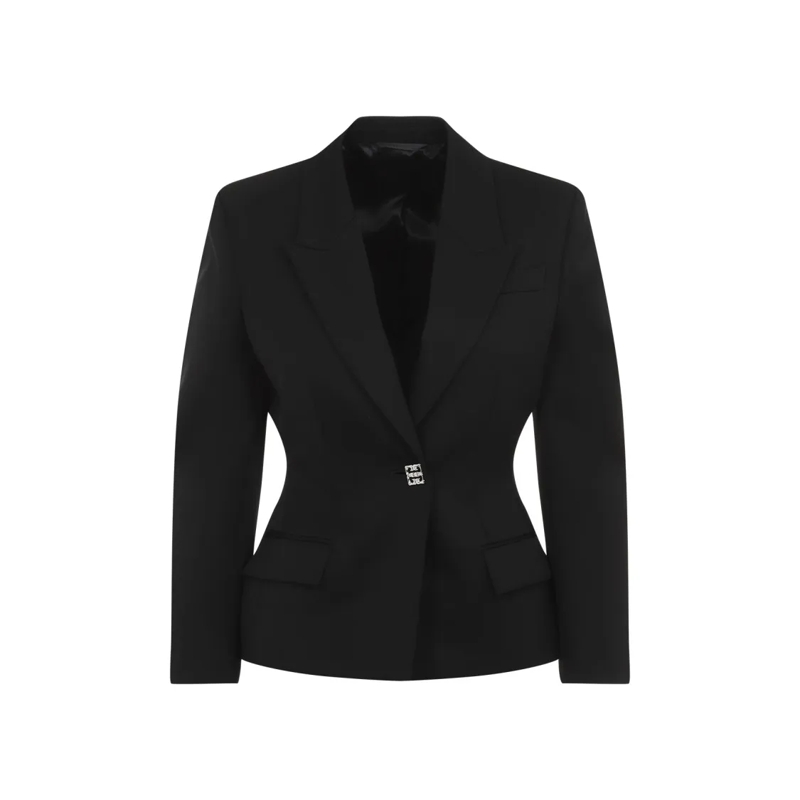 Givenchy Blazer Structured Black Virgin Wool Jacket Black