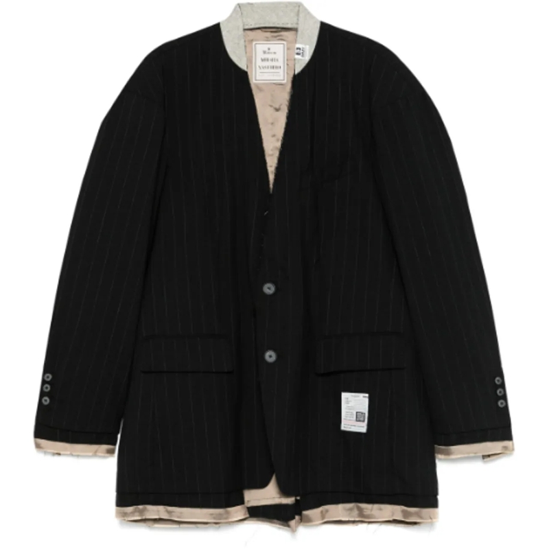 Maison Mihara Yasuhiro Übergangsjacke Wool Jacket Black schwarz