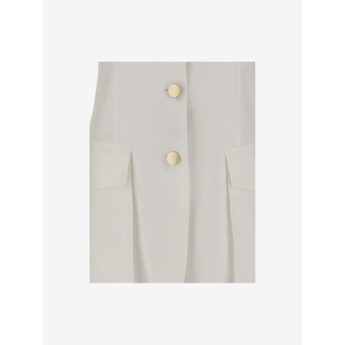 Tagliatore Blazer Single-Breasted Linen Jacket White (Image 3)