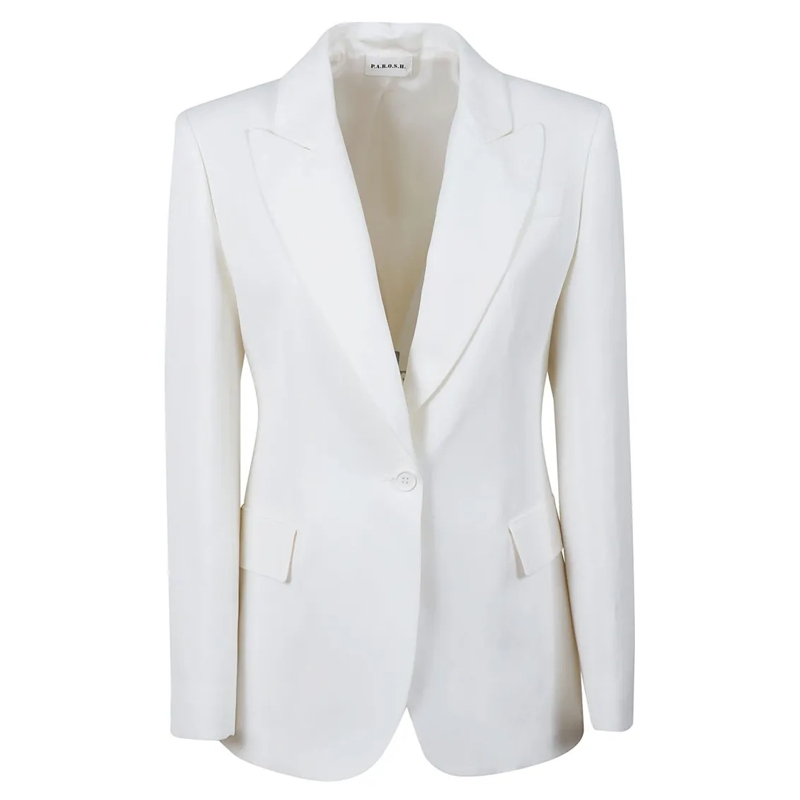 P.A.R.O.S.H. Blazer Tailored Blazer With Single-Button Closure And Sha White