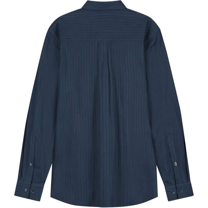 ØLÅF  Olaf Stitched Striped Relaxed Shirt Lange Mouw Ove blau(Image 2)