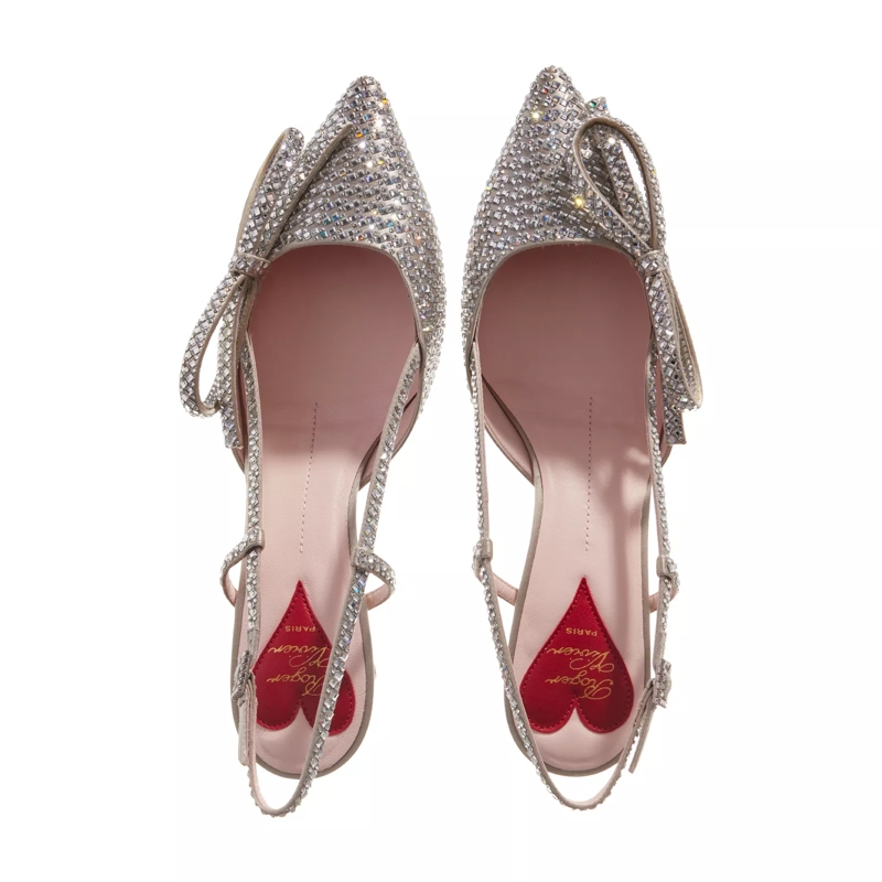 Roger Vivier Escarpins Virgule Crystal Buckle Slingsback Pumps Silver(Image 4)
