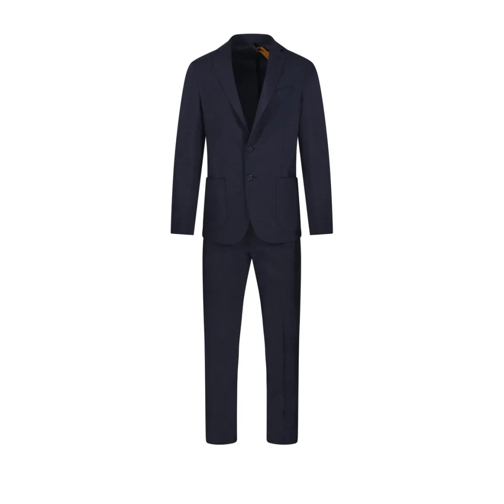 SANTANIELLO Anzugkombinationen Tailored Black Suit With Notch Lapels And Straight Blue