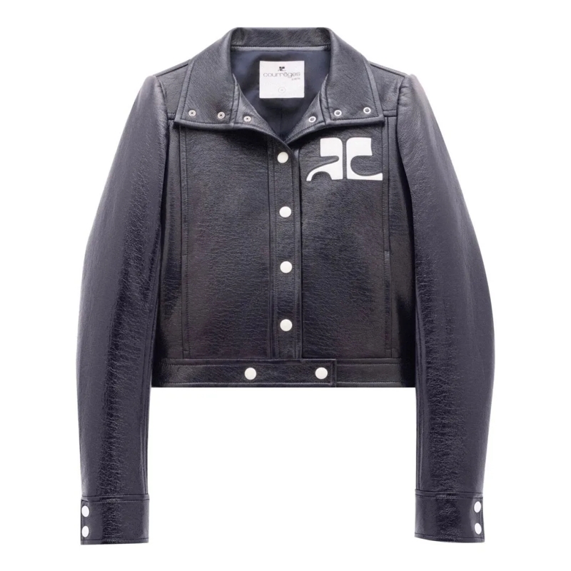 Courrèges Overgangsjas Cropped Navy Blue Jacket Grey