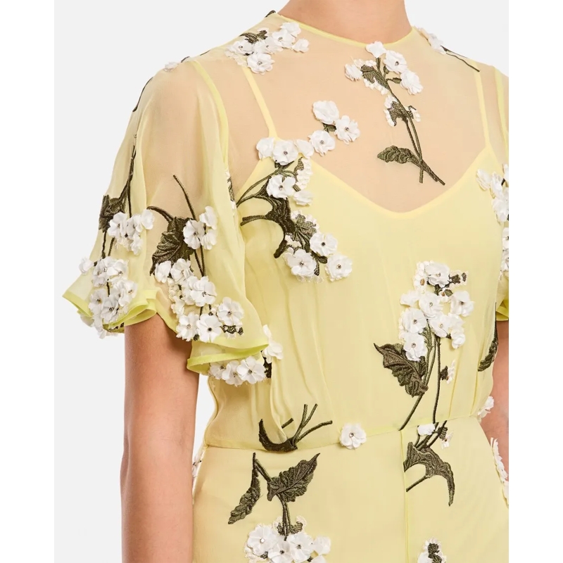 Erdem Midikleid Yellow Midi Cocktail Dress Yellow (Image 4)