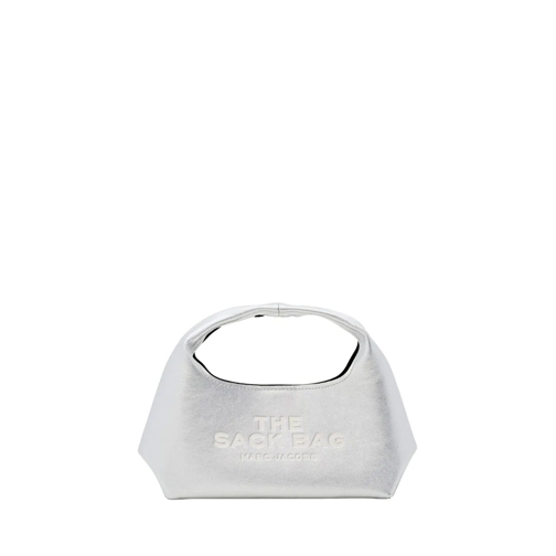 Marc Jacobs Sac à bandoulière The Mini Sack Metallic Leather Handbag Silver