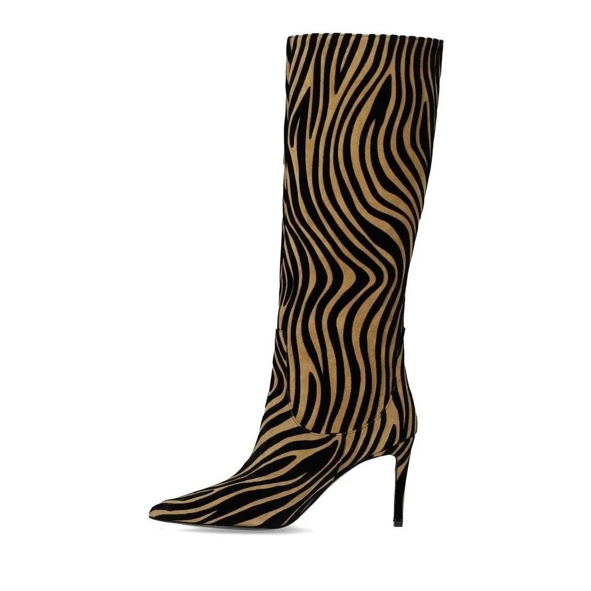 Thumbnail - Ncub Stiefel - Bit Beige Zebra Print High Boot - Gr. 40 (EU) - in Beige - für Damen