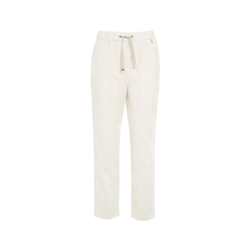 Herno Jogginghose Straight-Leg Velvet Joggers With Elastic Waistband White