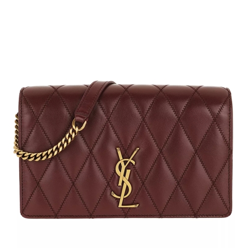 Saint Laurent Angie Chain Bag Diamond Quilted Leather Dark Legion Red Crossbody Bag