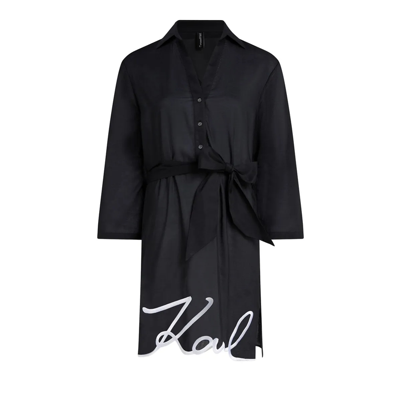 Karl Lagerfeld Kleid K/SIGNATURE STRAND-HEMDKLEID schwarz