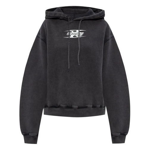 Alexander Wang Chemises Blade-Logo Cotton Hoodie Black