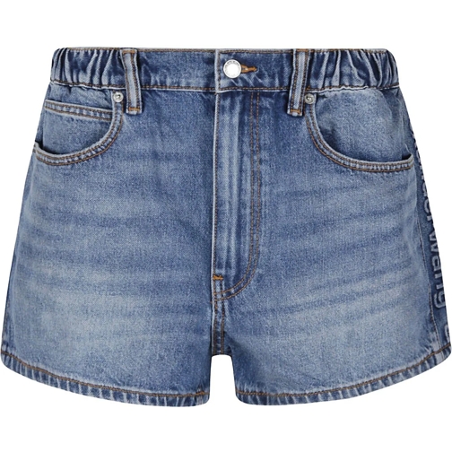 Alexander Wang Korte broek Logo Emboss Side Panels Marathon Short Blue blau