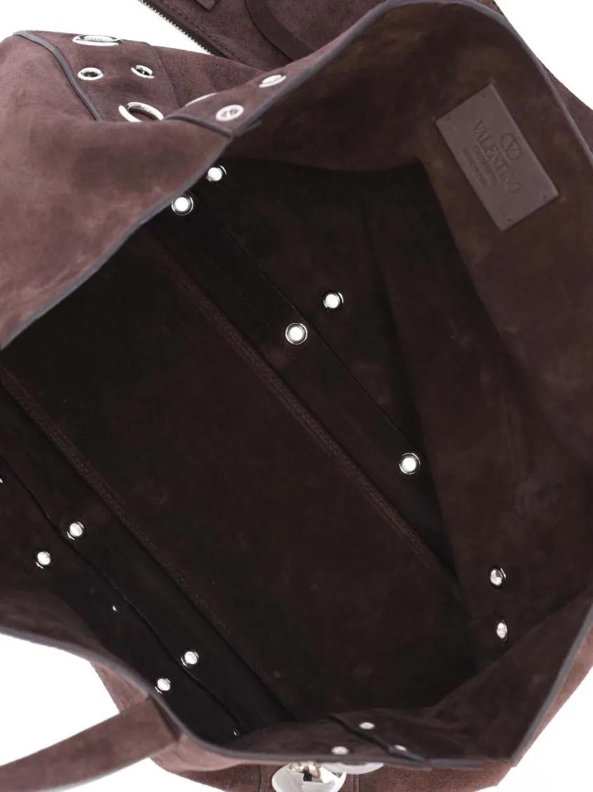 Valentino Garavani Shoppers & Totes Medium Suede Tote Bag With Metallic Studs in bruin