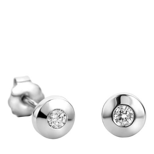 DIAMADA Solitaire Diamond Stud Earring 18Kt White Gold Orecchini a bottone