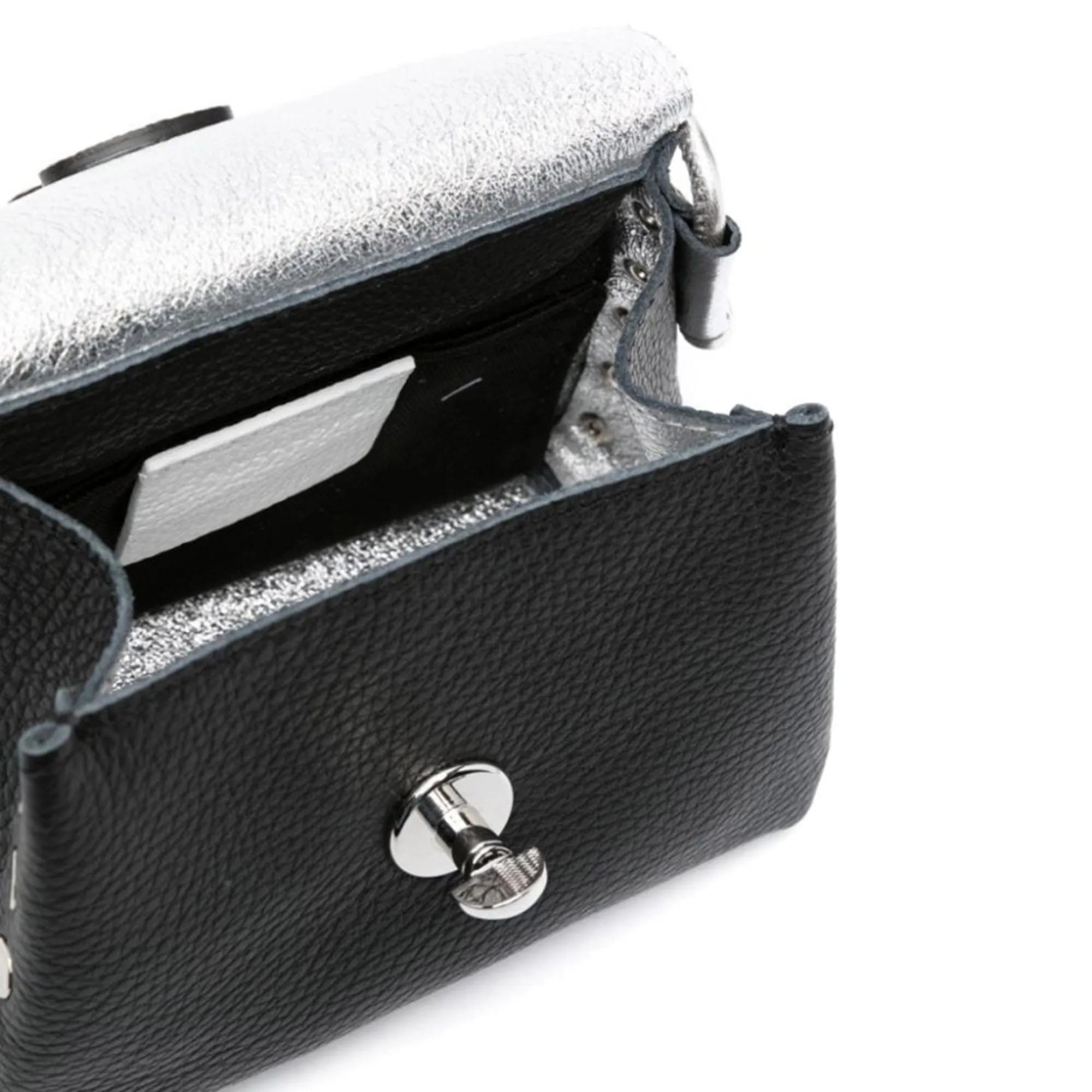 Zanellato Shoppers Black Calf Leather Handbag in zwart