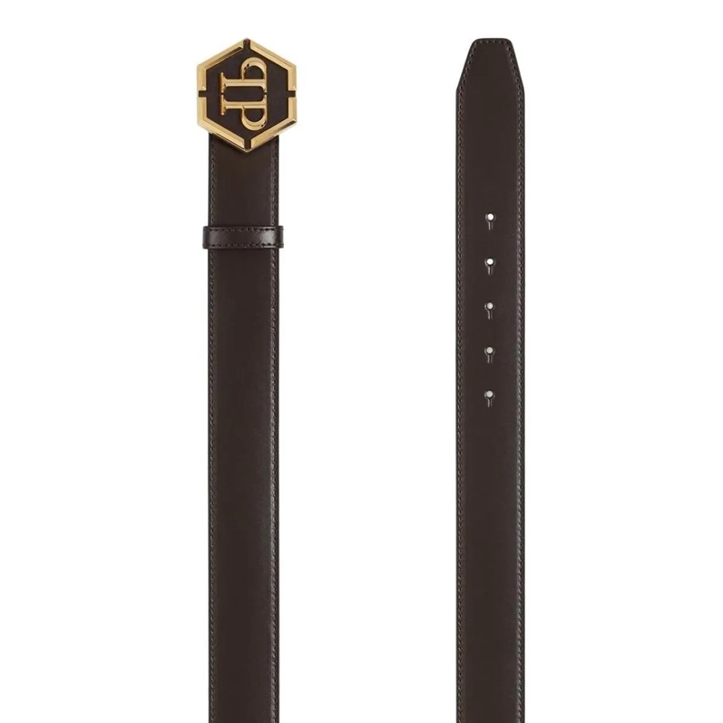 Philipp Plein Ledergürtel Gürtel Hexagon braun(Image 2)