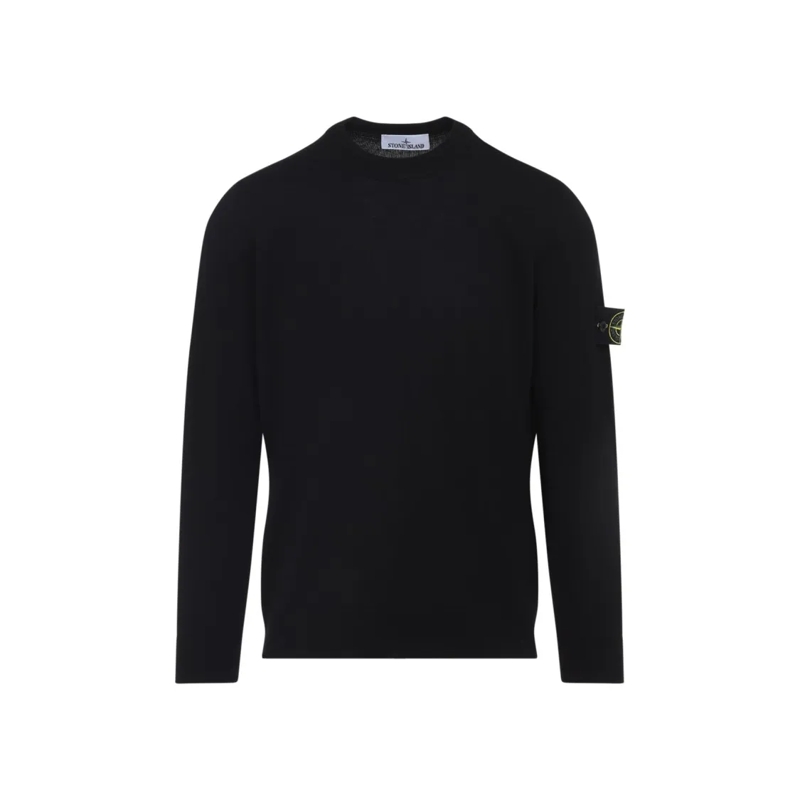 Stone Island Pull Classic Crew Neck Virgin Wool Sweater Black